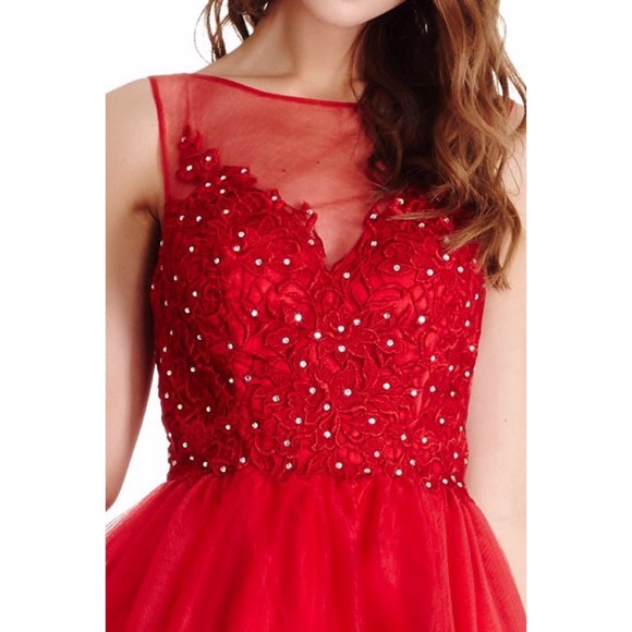 sweetheart neckline chiffon dress - Picture 3 of 4